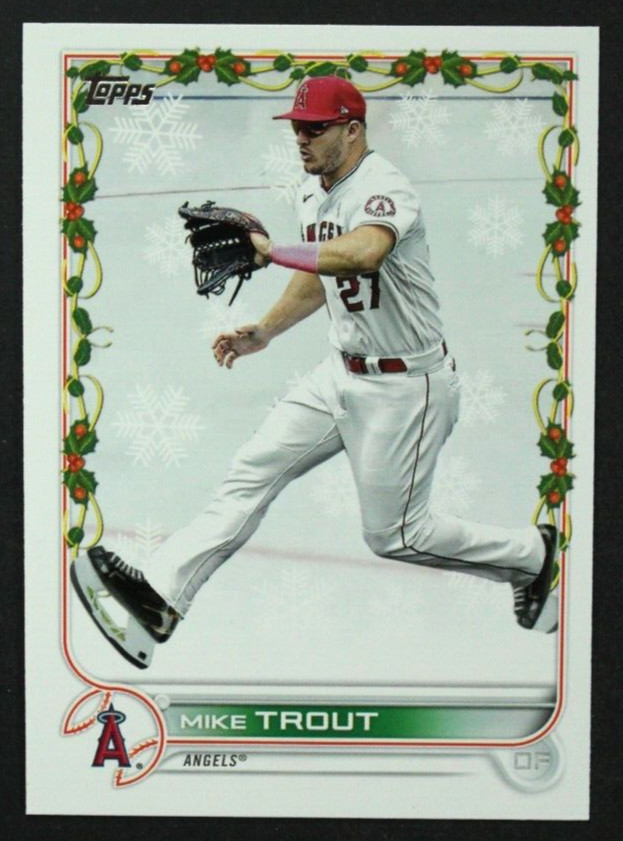 2022 Topps Holiday Mike Trout Super Rare Ice Skates Variation SSSP #HW50