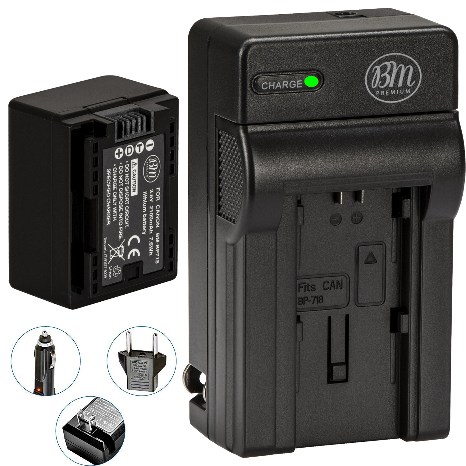 BM BP-718 Battery & Charger for Canon HFR60 HFR62 HFR600 HFR70 HFR72 HFR700