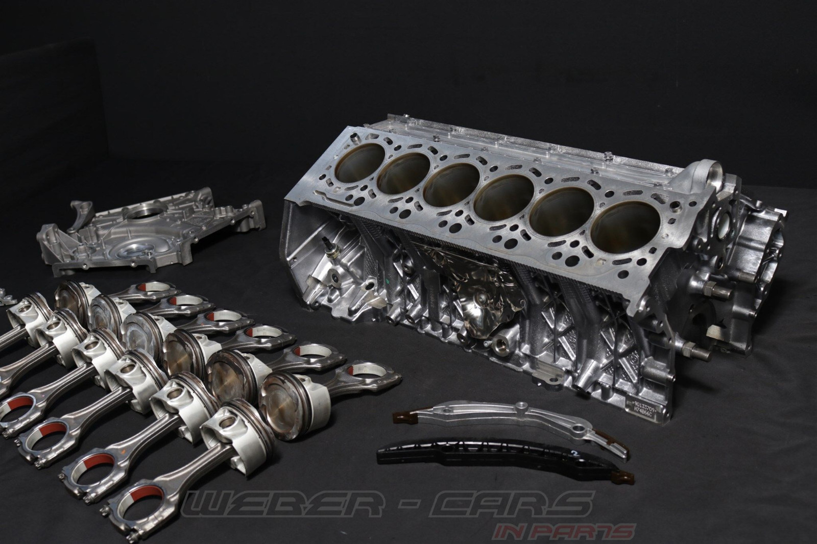 BMW 7er M 760i G12 LCI N74B66C Kurbelgehäuse Kolben Pleuel Motor 