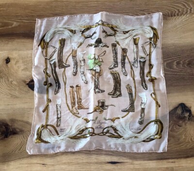 Hermes Scarf A Propos de Bottes Silk Mousseline Scarf 40 | eBay