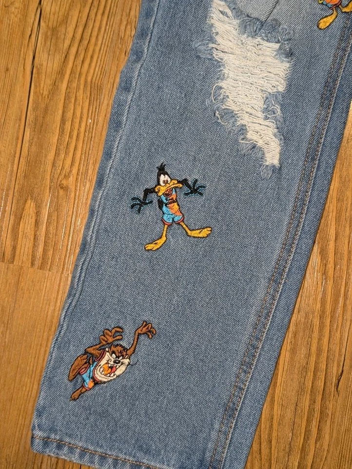 Pantalones de mezclilla Forever 21 Space Jam para hombre 33x30 azul bordado Looney Tunes Foto 2 de 4