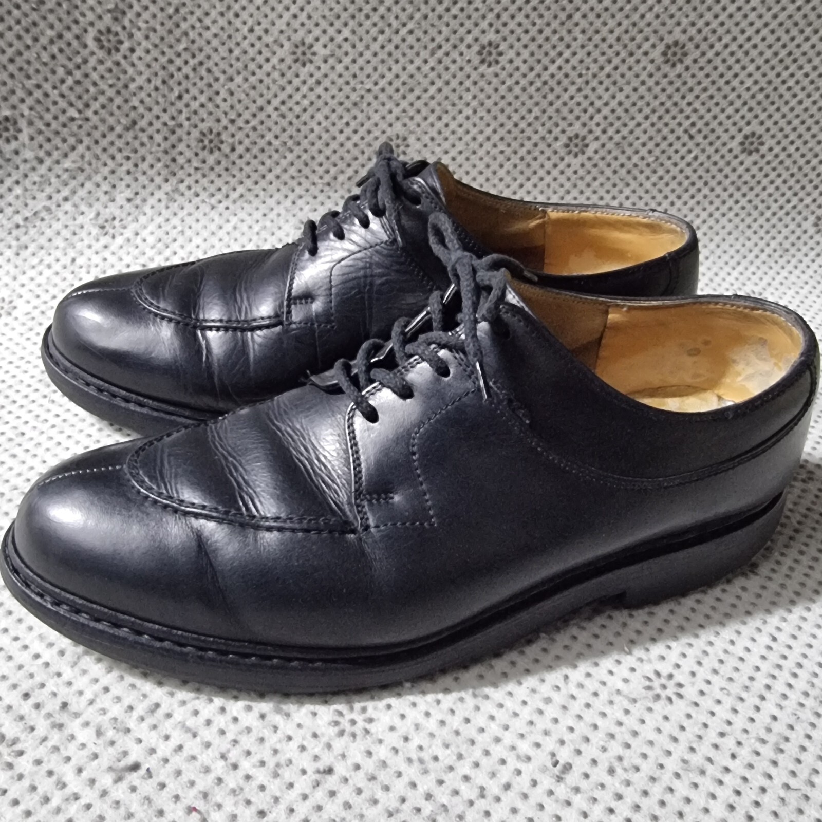 SAOLA Paraboot Griff punta divisa made in France pelle nera stringata Derby's UK 8 5