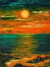 CITRINE SUNSET   - 2025 Original Oil Painting - 24" x 18" x 2" stretched