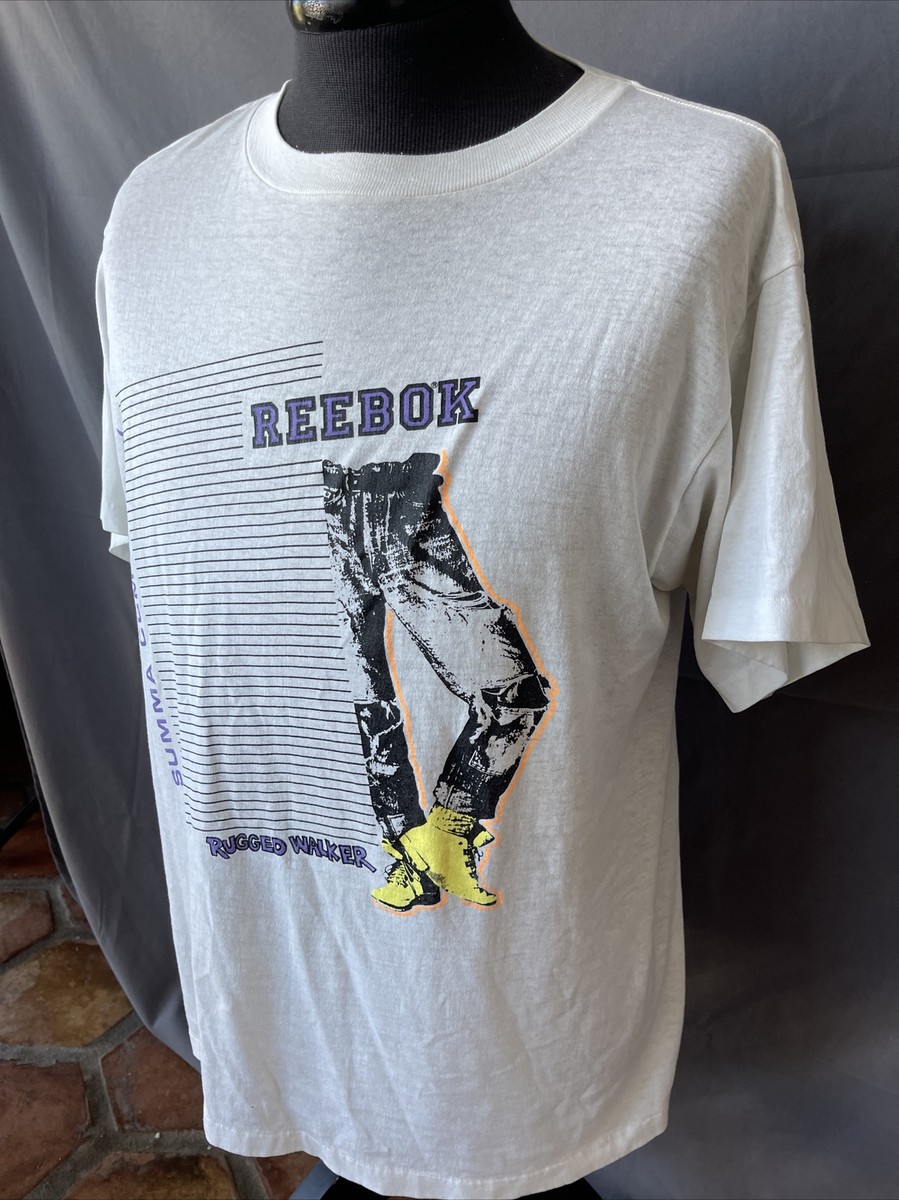トップス REEBOK everyone CLASSIC BORDER TEE XL Vintage Reebok USA Eagle Colorful T Shirt (Size XL) NWOT