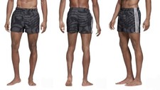 adidas Mens 3 Stripe AOP Swim Shorts Size UK Extra Small 26.5-27.5" Waist DQ3016