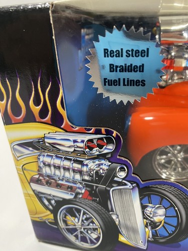 Muscle Machines '41 Willys Coupe 1/18 Scale Bright Orange Vintage NIB - Picture 11 of 13