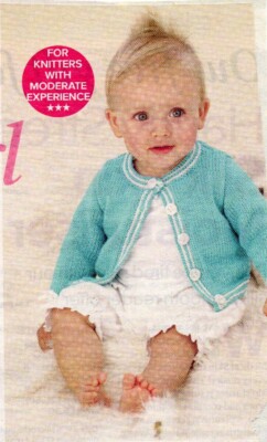 ~ Strickmuster zum Ausziehen für Babys süße gestreifte Strickjacke mit Rand ~ 0 ~ 3 Jahre ~