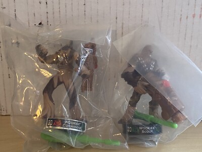 Star Wars Attacktix Battle Game Wookiee Commando Silver Bottom  and Wookie Scout
