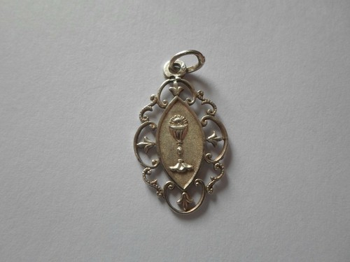 Ancien Pendentif Médaille Première Communion 1869 – Argent Massif 925