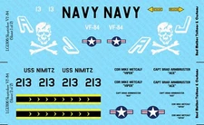 1/18 Scale GI Joe Skystriker VF-84 F-14 Tomcat Jolly Rogers Waterslide Decals