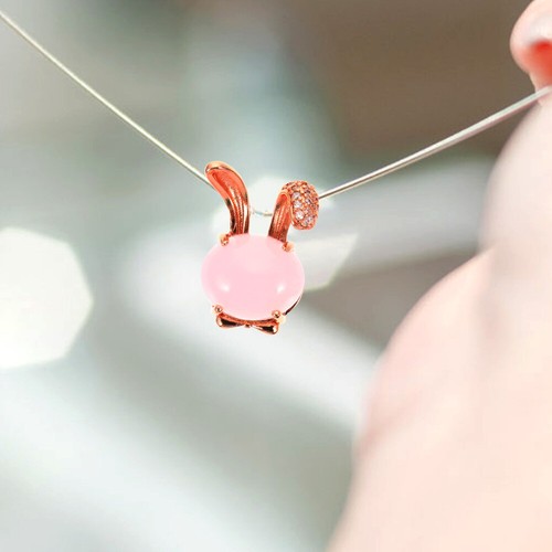 2pcs Delicate Crafts Making Crystal Bunny Lovely Necklace Rabbit Charms - Picture 9 of 12