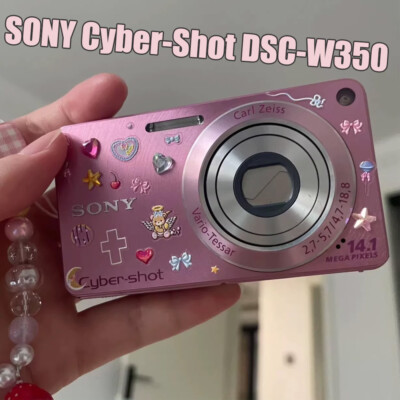 (90% NEW)SONY Cyber-Shot DSC-W350 Digital Camera 4x 14.1MP Pink_RARE COLORS