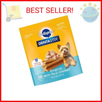 PEDIGREE DENTASTIX Toy/Small Dog Dental Treats Original Flavor Dental Bones, 13.