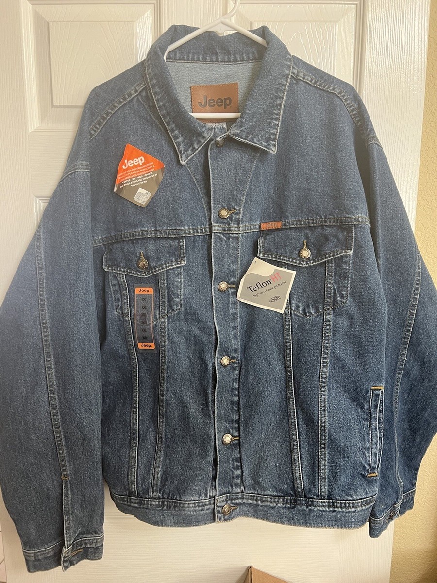 Jeep デニムジャケット VTG Jeep Denim Jacket Mens 2X Blue 90's Trucker Pockets Logo