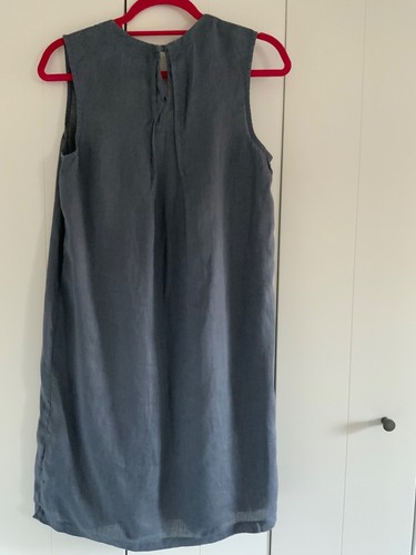 120% Lino Tunic/ Dress Size 10 Grey Sleeveless Linen Excellent Condition - Picture 5 of 16