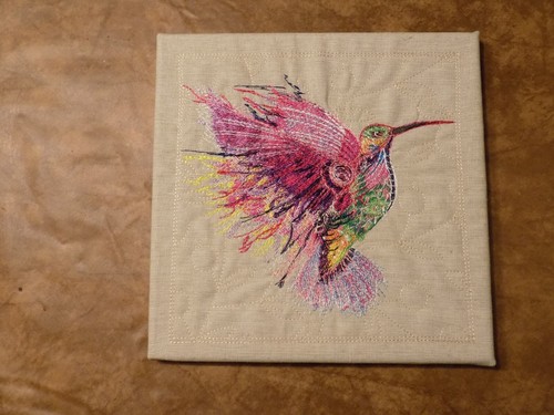 Lot Of 2 Bird Art Stitched Canvas Wall Pictures Decor Handmade - Picture 2 of 5