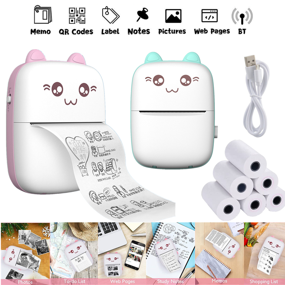 Portable Mini Thermal Printer with Bluetooth for Wireless Photo Printing