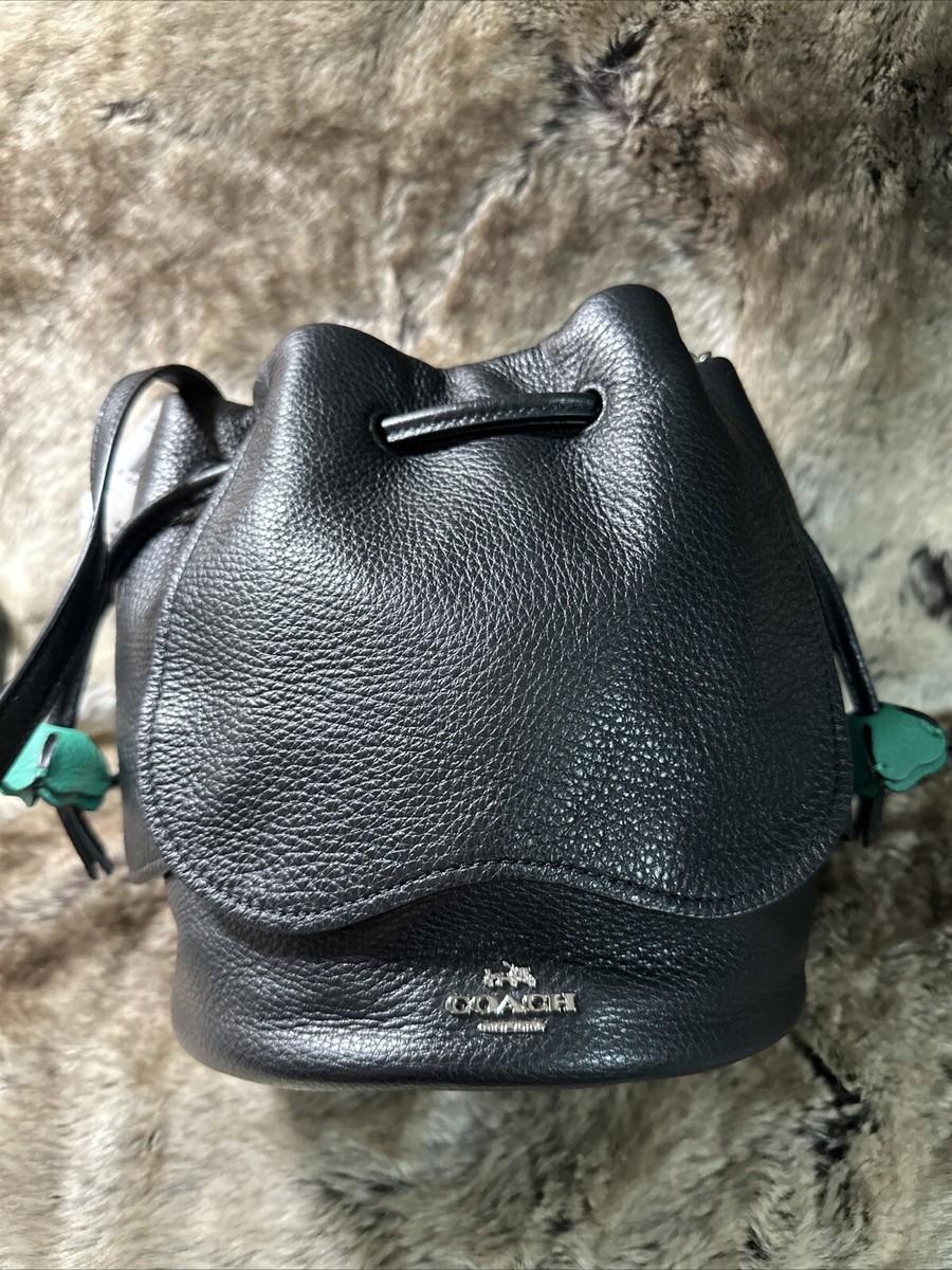coach バッグ NWT COACH F57543 FLOWER Petal Pebbled Leather Bucket