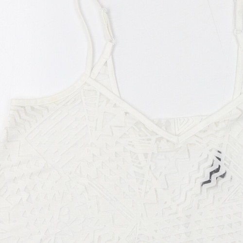 New Look Womens White Viscose Blend Cropped Tank Size 14 - Picture 6 of 10