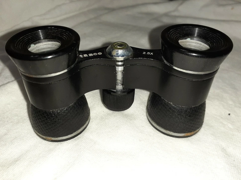 Vintage Tasco 2.5 Black Opera/Theater Glasses/Mini Binoculars in Leather Case - Image 3 of 4