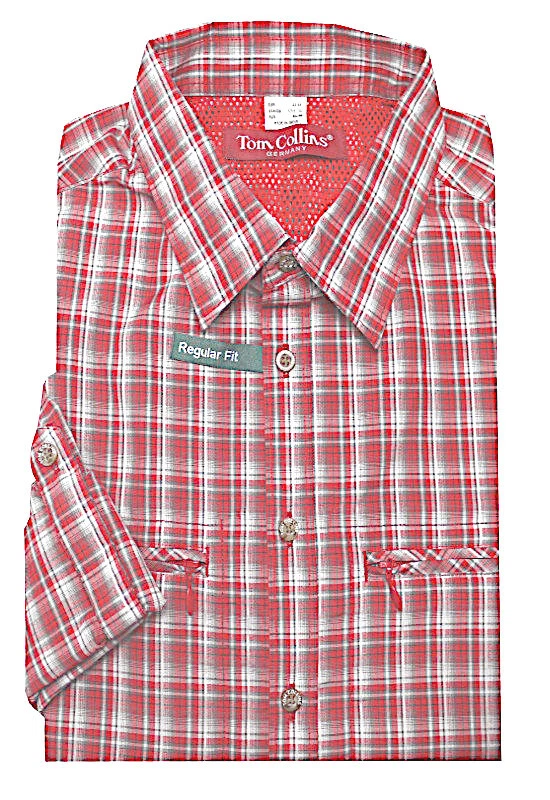Tom Collins atmungsaktives Outdoor Funktions- Wanderhemd rot Regular Fit TH-0402 - Bild 4 von 4