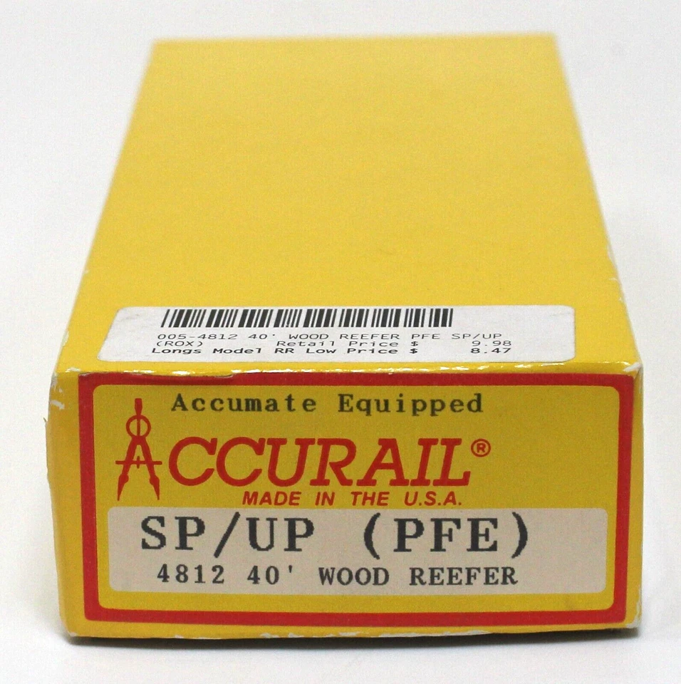 Accurail 4812 HO 40' Wood Reefer Kit PFE SP/UP 74583 Orange NIB - Image 2 of 2