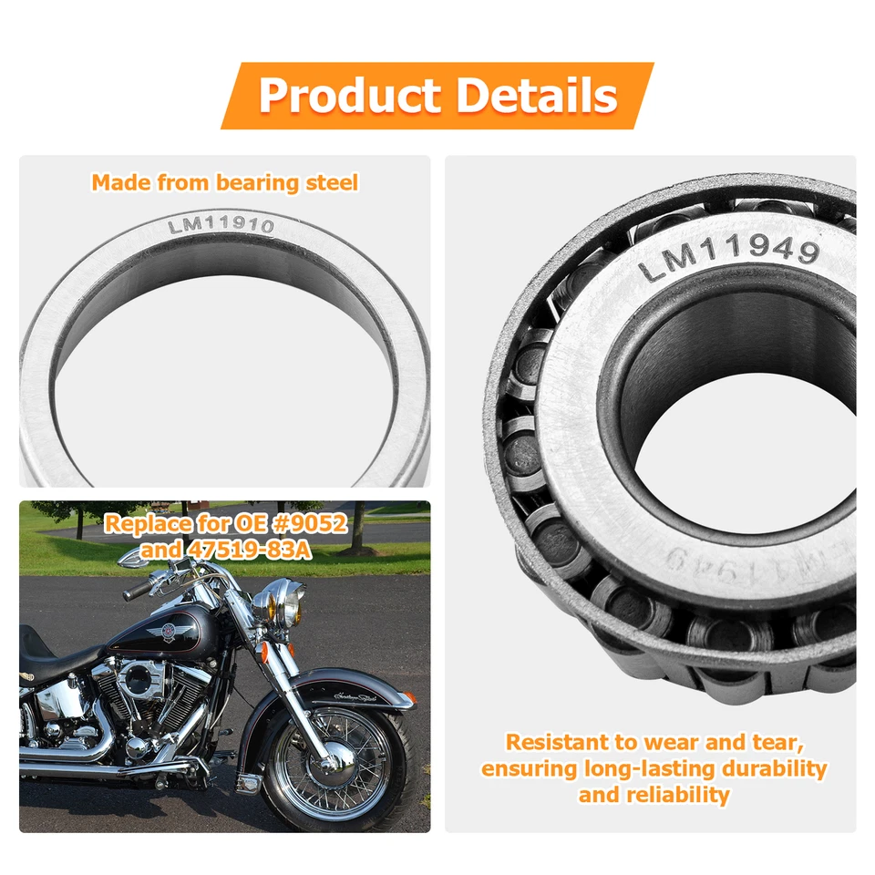 Kit de cojinete de rueda delantera trasera para Harley Electra Glide FLH Dyna Wide Glide FXDWG Foto 3 de 4