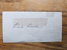 Earle Combs Signed Autographed 3x5.5 Cut