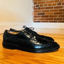 Allen Edmonds MacNeil US 12 B Longwings Oxford Wingtip Black Leather USA Made