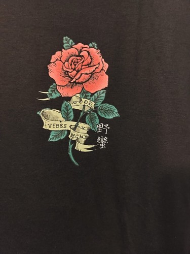 FRESH LAUNDRY ROSE GOOD VIBES ONLY RED/BLACK SHIRT MENS LARGE NWT - Picture 4 of 4