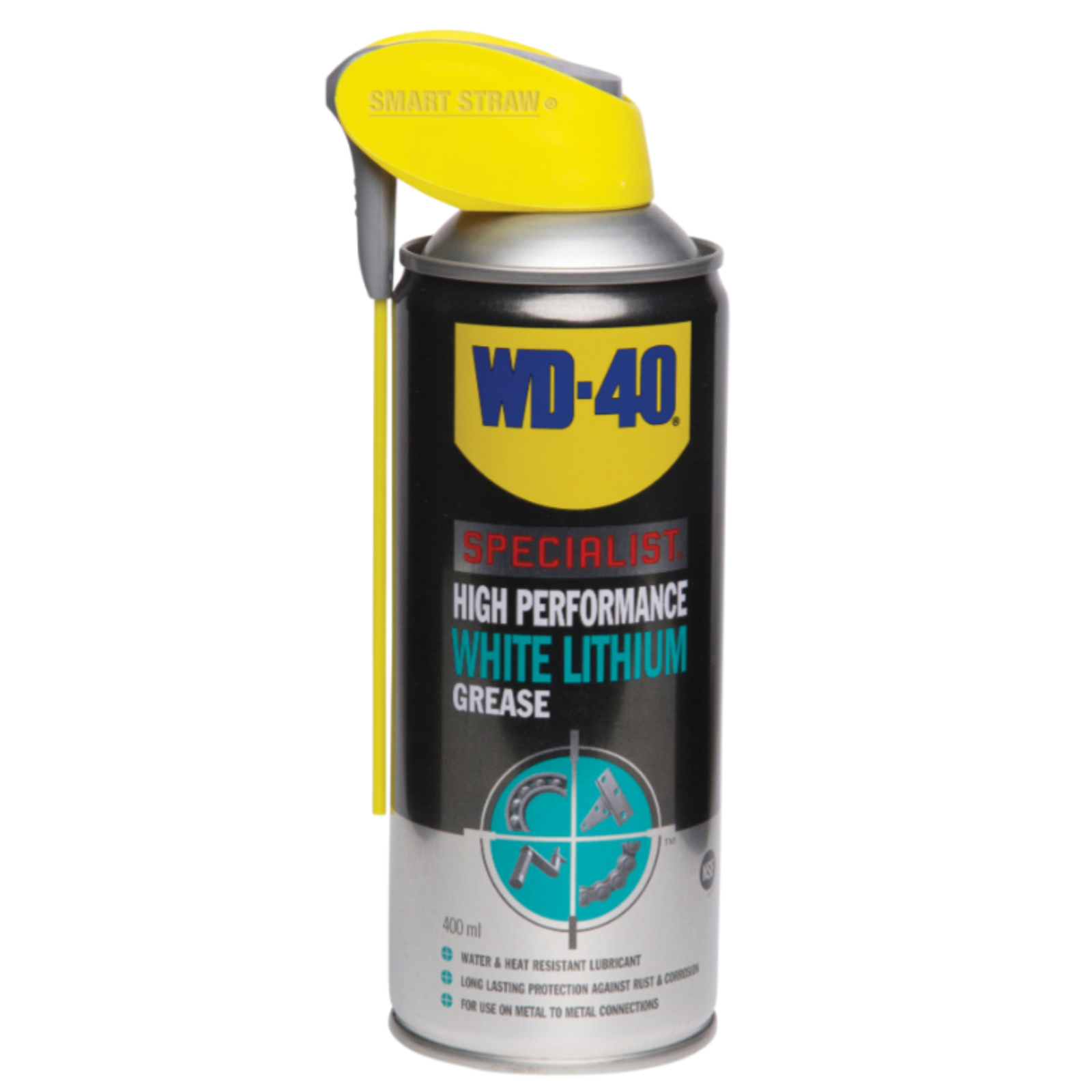 WD-40 White Lithium Grease 400ml Lubrication Protection Rust Corrosion Metal