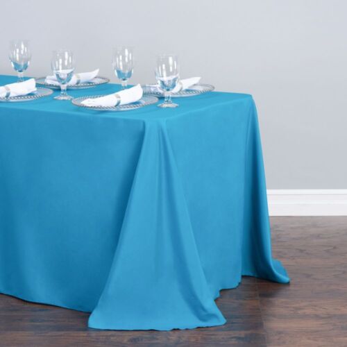 LinenTablecloth 90 x 156 in. Rect Poly Tablecloths,33 Color! Wedding Event Party - Picture 51 of 67