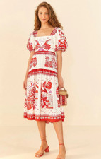 FARM RIO Off-White Rio Tiles Midi Dress Regular price $245 - SOLD OUT -Small
