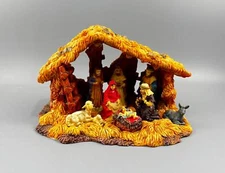Vintage Artmark Nativity Scene Resin Christmas Holiday Decor 7" x 5"