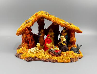 Vintage Artmark Nativity Scene Resin Christmas Holiday Decor 7'' x 5''