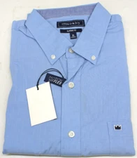 Crown And Ivy Classic Fit Motion Flex Long Sleeve Button Down Shirt Size XL Blue