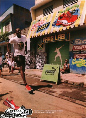 2011 PRINT AD - PUMA RUNNING SHOE FASHION AD - USAIN BOLT - FASTEST MAN ALIVE