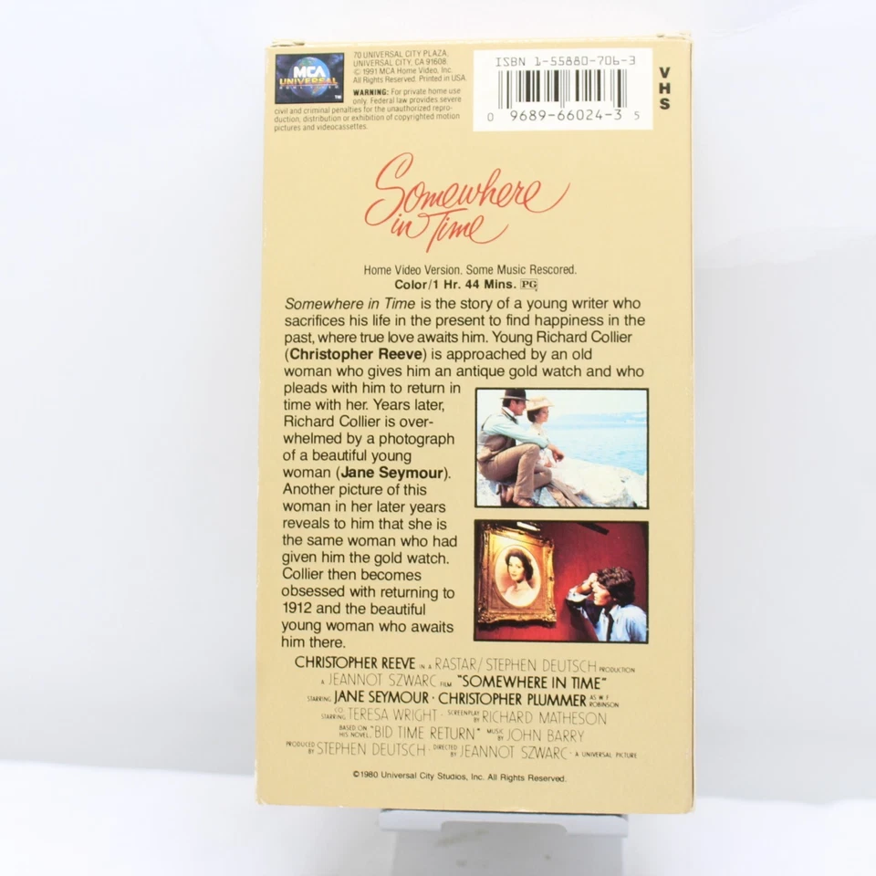 Somewhere in Time (VHS, 1996) - Image 2 of 3