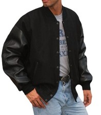 Reed Mens Premium Varsity Leather wool Jacket Made in USA Style 092 All Sizes