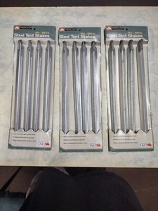 Ozark Trail Galvanized Steel Tent Stakes 15" - 4 pack X3