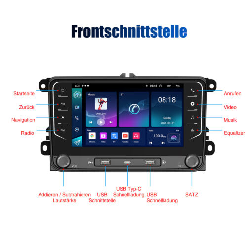 DAB+ CarPlay Autoradio Android GPS Nav 64G Für VW GOLF 5 6 Passat Touran Tiguan - Bild 15 von 17