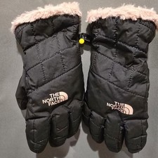 Girls Noth Face Winter Gloves Black Pink Size S