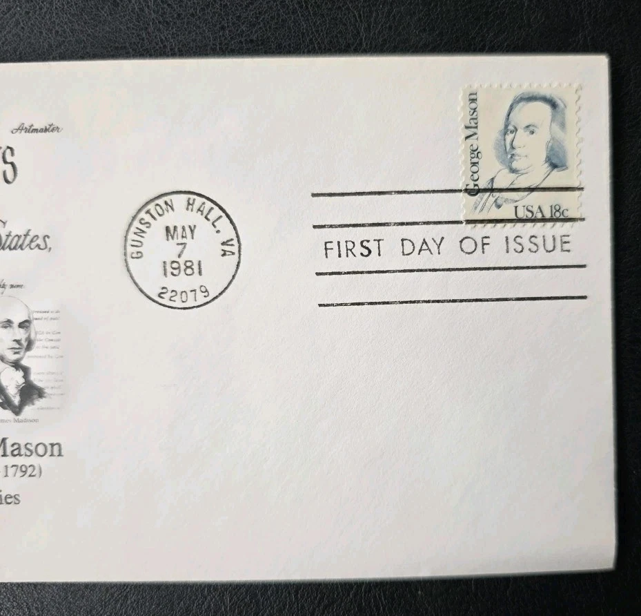 US FDC # 1858 Honoring George Mason 1981. - Image 4 of 4