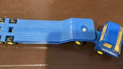 Vintage 1978 Tonka Toys - Tiny / Mini Tonka Blue Lowboy Tractor/Trailer
