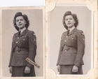 Two Vintage Studio Photographs WAAF Women's Air Force WW2 Military Int