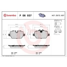 Brembo Bremsbelagsatz Bremsklötze hinten 34121288890 34212288889 | 23517173