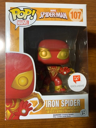 Funko Pop Marvel Spiderman Video Game Iron Spider 107 Walgreens Exclusive New