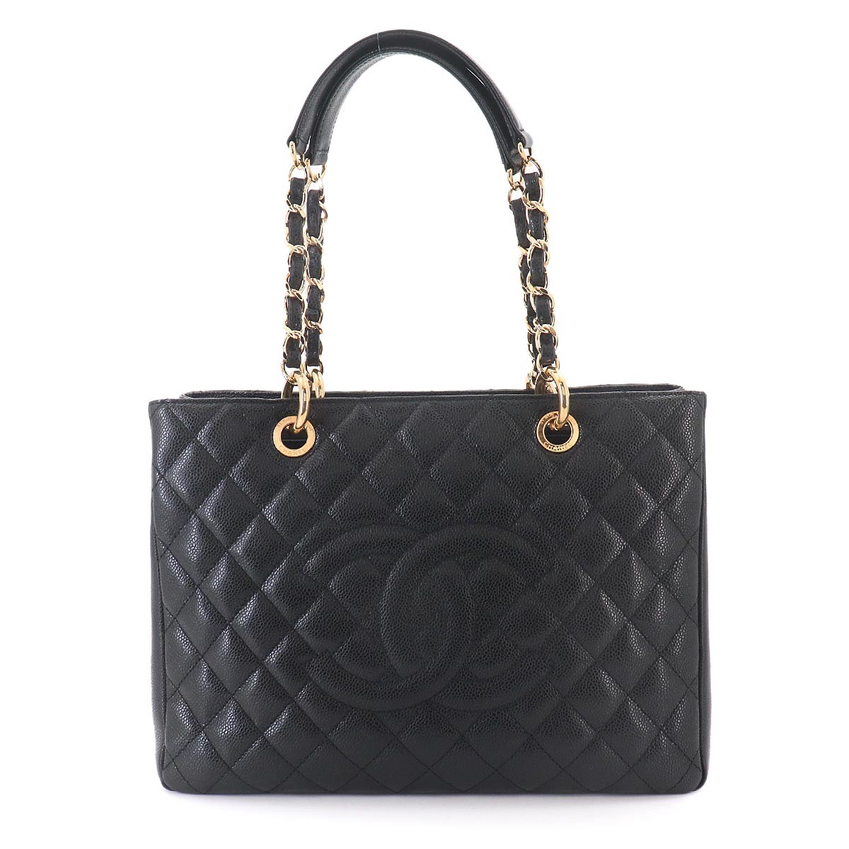 CHANEL Matelasse Grand Shopping Tote Bag Leather Black GST A50995 90327319