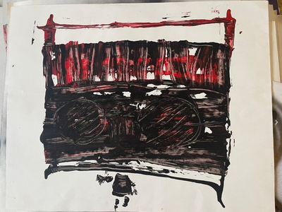 #ad #ad graffiti street art “Boombox” Ody West 22x28 poster size acrylic spray $50.00