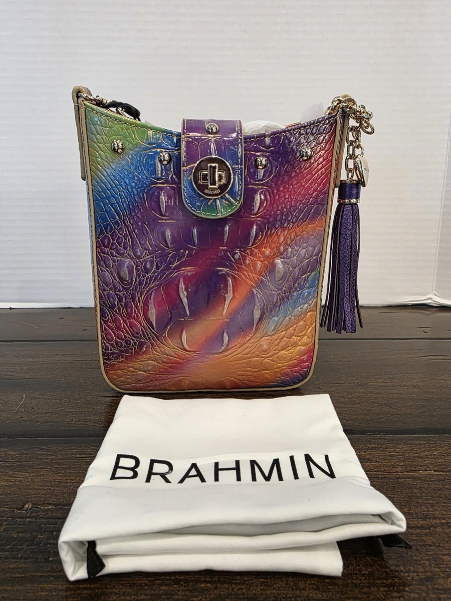 New BRAHMIN Marley Leather Crossbody MULTI GUMDROP $215 | eBay